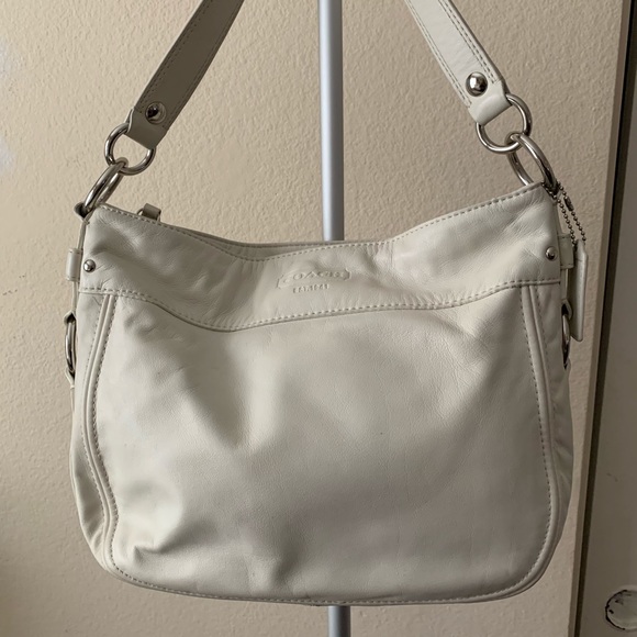 Coach | Bags | Coach White Leather Shoulder Bag | Poshmark